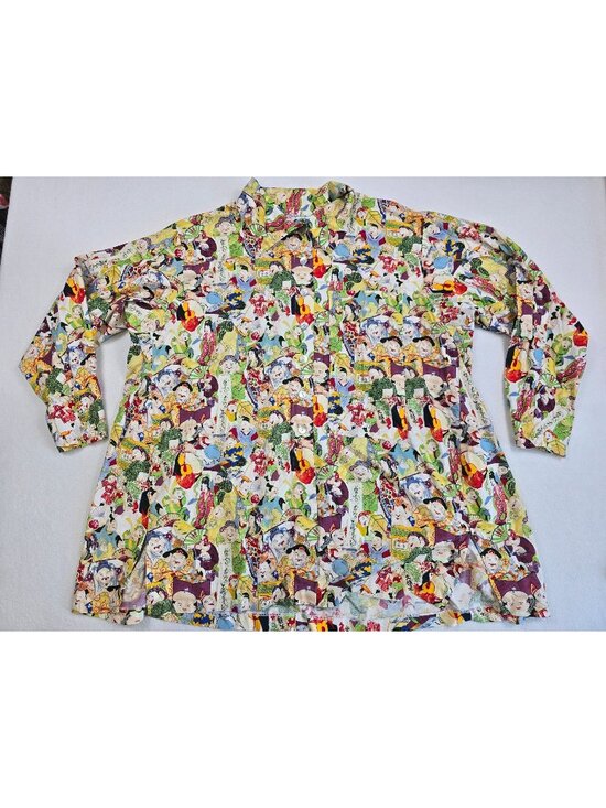 Sophia N.Y.C. Tops - Vintage Sophia NYC Womens Button-Down Shirt 2X Novelty Asian Print